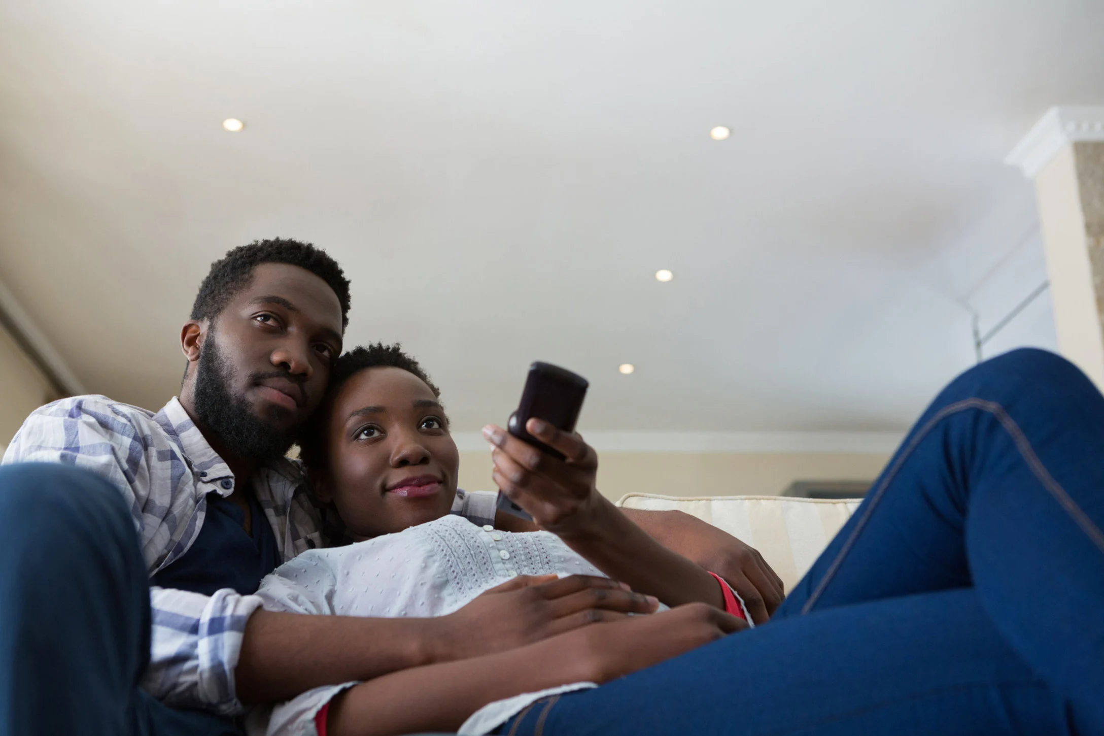 couple watching romantic movie